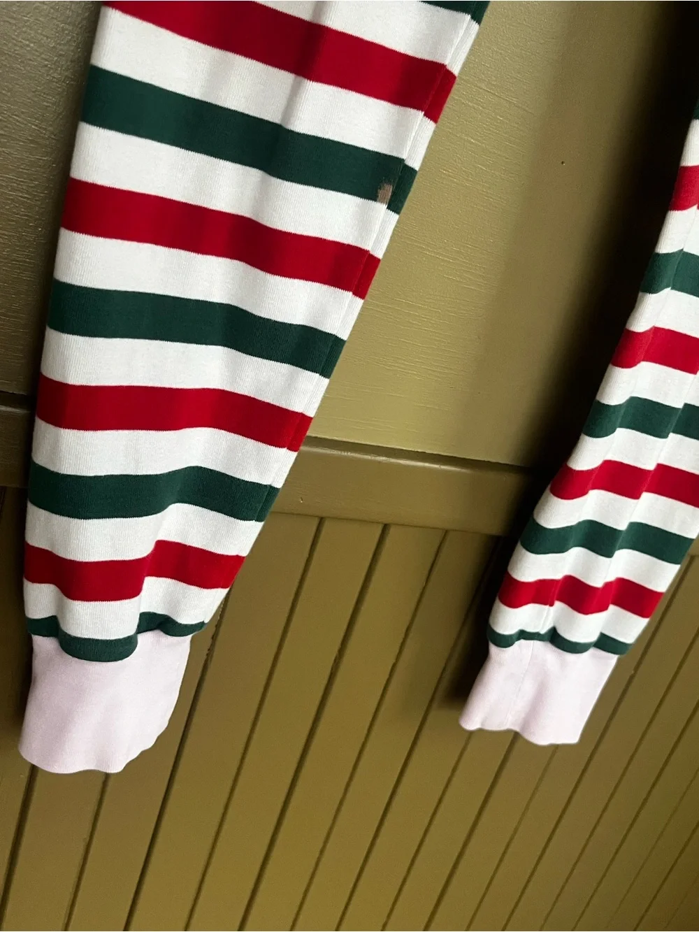 Crewcuts Striped 2 Piece Pajamas size 14 pink red green white Christmas holiday
